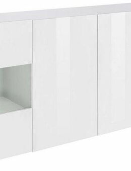 INOSIGN Sideboard Real,Vitrine,Kommode,Schrank, komplett hochglanz lackiert, mit 4 Türen davon 2 Glastüren, ohne Griff, Breite 200
