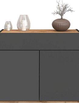 INOSIGN Sideboard Garda, Kommode, Schrank, 2 Türen, 1 Schublade, Made in Italy, 2 Türen, 1 Schublade, grifflos, Breite 80,9 cm, anthrazit/eiche matt