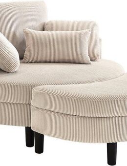 ATLANTIC home collection Loveseat Ravi, B: 114 cm, XXL- Sessel, mit Stauraumhocker, Rückenstütze & 4 Zierkissen