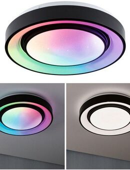 Paulmann LED Deckenleuchte Rainbow Dynamic 22W 375mm Weiß/Schwarz 230V, LED fest integriert, Tageslichtweiß, RGBW TunableWhite