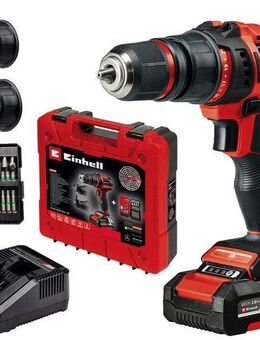 Einhell Akku-Bohrschrauber TE-CD 18/45 3X-Li +22, max. 1600 U/min, Power X-Change, inkl. Akku 18V/2,0Ah, Ladegerät, Zubehör, Koffer