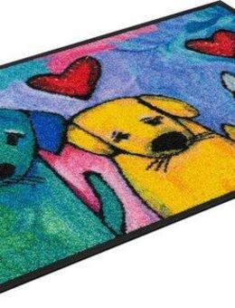 wash+dry by Kleen-Tex Fußmatte Doggies, rechteckig, Höhe: 7 mm, Schmutzfangmatte, Motiv Hunde, modenes Design, rutschhemmend, waschbar