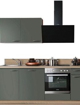 KOCHSTATION Küchenzeile KS-Scafa, vormontiert, mit höhenverstellbaren Füßen, vormontiert, wahlweise mit E-Geräten, mit Soft-Close, Breite 200 cm