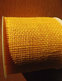 Geschenkband Gitterband Jute gelb 10 cm breit 7,5 Meter lang 3,- - Flensburg