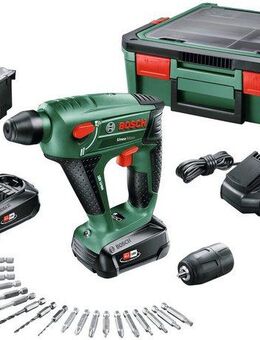 Bosch Home & Garden Akku-Bohrhammer Uneo Maxx + SystemBox, mit 2 Akkus und Ladegerät