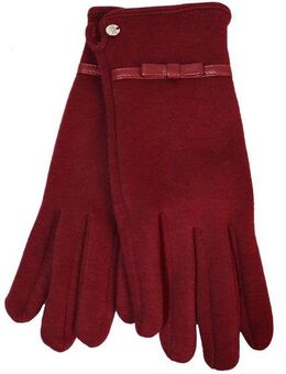 Capelli New York Strickhandschuhe (1 Paar) mit Zierschleife, Metall-Logo, Feinstrick