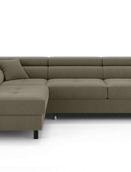 OTTO home Ecksofa AADEN Schlafsofa mit verstellbaren Kopfstützen, B/T/H: 254/199/90 cm, mit Bettfunktion und Bettkasten, Ottomane rechts/links bestellbar