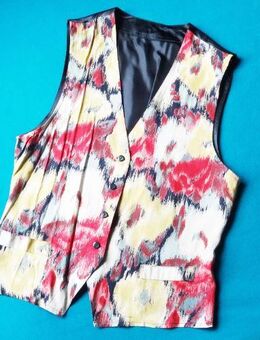 Damen Seidenweste / Festtagsweste „schwarz / bunt marmoriert“ Gr. 38 - Andernach