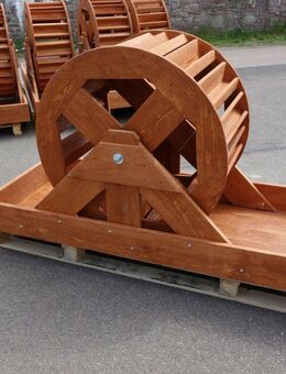 Wasserrad XXL mit Ablaufrinne NEU aus Kiefernholz - Hergisdorf