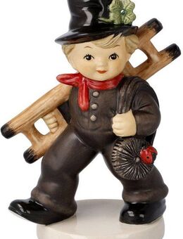 Goebel Weihnachtsfigur Glücksbringer, Weihnachtsdeko, Glücksbringer, Porzellan, Figur - Schornsteinfeger mit Kleeblatt