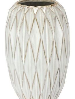 I.GE.A. Dekovase Vase aus Keramik (1 St), Blumentopf geriffelt Zylinderform Übertopf Keramikvase Deko Dekovase