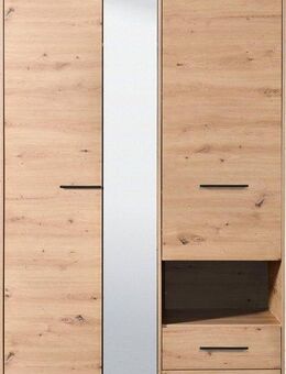 INOSIGN Kleiderschrank Leon, FSC® -zertifiziertem Holzwerkstoff mit Spiegel, Innenausstattung und 2 Schubladen, 127,5x55x205,5cm