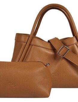 Cluty Henkeltasche 2 in 1, echt Leder, Made in Italy