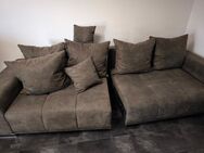 Big Sofa mit Federkern [ Grau ] - Neunkirchen (Sand)
