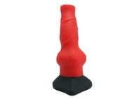 Canine Passion Dildo – Animalisch inspiriertes Fantasy-Dildo in Rot, 20 cm - Essen