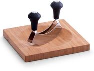 Zeller Present Kräuterschneidebrett Bamboo, Bambus, Edelstahl, (Set, 2-St., Wiegemesser), Edelstahl Wiegemesser inklusive