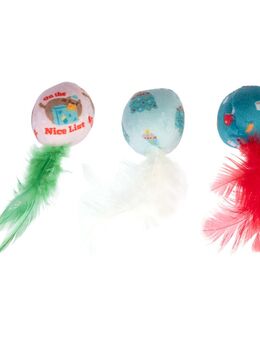 TIAKI Festliche Federbälle für Katzen - 3er Pack