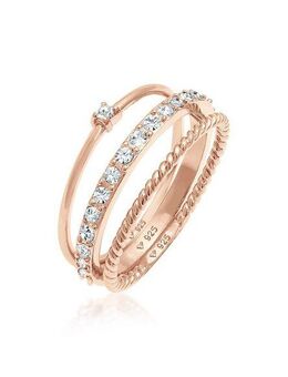 Elli Solitärring Ringset (3 tlg) 925 Silber, mit Kristallen von Swarovski®