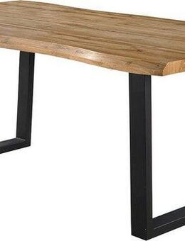 Jockenhöfer Gruppe Esstisch Margot, 180x90 cm geschwungene Baumkantenoptik und schwarzes Untergestell