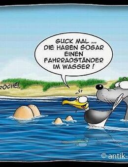 Lustige Postkarte Fahrradständer Hösti Maritim Möwe - Berlin