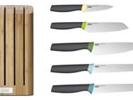 Joseph Joseph Messerblock Elevate (5tlg), 5 Messer mit Klingen aus japanischem Edelstahl, magnetische Schlitze