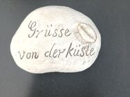 Kieselstein Grüsse von der Küsse Grüße Stein ca. 9cm lang ca. 6cm breit ca. 3cm - Essen