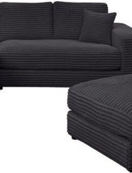 WERK2 Polstergarnitur Eden L-Form + Hocker. Mega Couch Breite 286cm, Cord, (Set), Design Ecksofa + Hocker in Cord mit besonders weichem Sitzkomfort