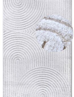 ELLE DECORATION Designteppich Cosy Panglao, auch als Rundteppich erhältlich, rechteckig, Höhe: 14 mm, uni Kurzflor, Hoch Tief Struktur, modern, Skandi, Boho, Wohnzimmer