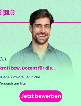 Lehrkraft bzw. Dozent (m/w/d) für die Fächer Sport, Mathematik, Deutsch Vollzeit / Teilzeit / Honorarbasis - Offenbach (Main)