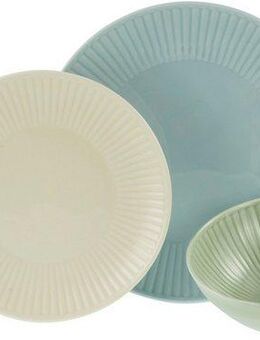 CreaTable Teller-Set Valencia Pastell, Tellerset 18-tlg (18-tlg), 6 Personen, Porzellan, Elegant, Boho Chic