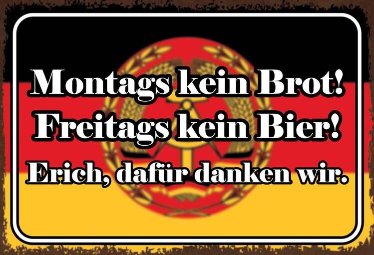 Witziges Blechschild Kein Brot kein Bier DDR Ostalogie 20x30 cm - München