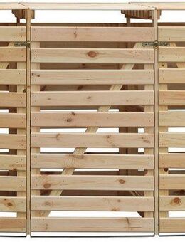 promadino Mülltonnenbox Vario V, für 3 x 240 l, holzfarben