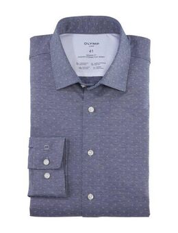 OLYMP Businesshemd Luxor 24/Seven Modern Fit mit Dobby-Webmuster mit Farbakzentuierung