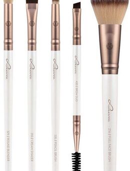 Luvia Cosmetics Kosmetikpinsel-Set Daily Selection, 5 tlg., Nurai-Pinselhaar, vegan und hautfreundlich, verliert keine Haare.