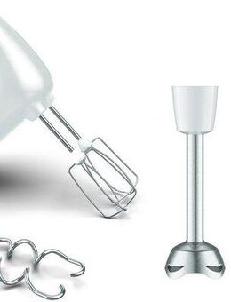Tefal Handmixer Prep'Mix+, 500 W, Turbo-Funktion, 2 Rührbesen, 2 Knethaken, Pürierstab-Aufsatz, HT4621