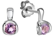 Firetti Paar Ohrstecker Schmuck Geschenk Silber 925 Ohrschmuck Edelstein Amethyst, mit Amethyst