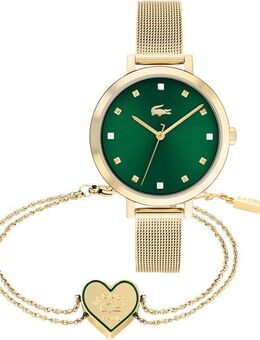 Lacoste Quarzuhr RIGA 2070029, (Set, 2-tlg., mit Armband), Armbanduhr, Damenuhr, Edelstahlarmband, Geschenkidee