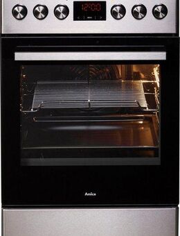 Amica Elektro-Standherd SHC 903 001 E, mit 1-fach-Teleskopauszug, Steam Clean, Glaskeramik-Kochfeld mit erweiterbarer Zone + 1 Stopp Backblechauszug