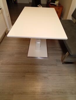 Esstisch Weiß Lack, ausziehbar 140 cm (180 ausgezogen) x 80 cm - Hamburg Wandsbek