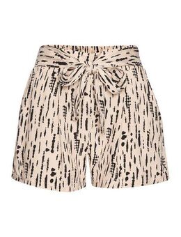 s.Oliver Webshorts mit Alloverdruck und Bindegürtel, kurze Hose, lockere Passform