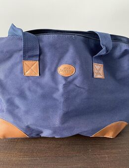 Tasche blau-braun m. Henkel aus Stoff / Leder - Vilshofen (Donau) Zentrum