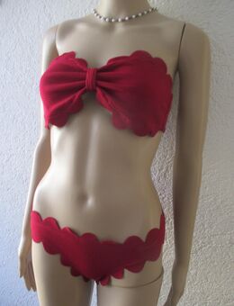 NEU * Ausgefallen * DESIGNER * Bogenkante * Bandeau * Bikini * Gr. 36- 38/ S * 75B * dunkel- wein- bordeaux- rot * - Riedlingen