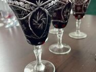 Vintage Ruby Red Cut To Clear Crystal Bohemian Czech Wine - Wartenberg (Bayern)