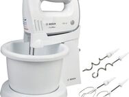BOSCH Handmixer ErgoMixx MFQ36460, Edelst. Besen/Knethaken, Ständer, Schüssel, weiß, 450 W, 5 Stufen, ergon. Soft-Touch-Griff, Made in Europe