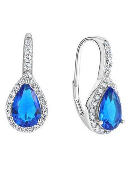 Firetti Paar Ohrhänger Schmuck Geschenk Silber 925 Ohrschmuck Patentbrisur Tropfen Glitzer, mit Kristallstein, Zirkonia (synth)
