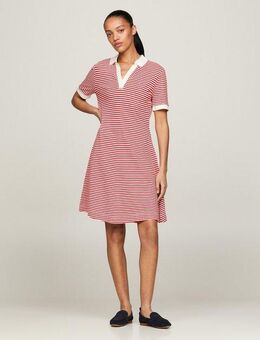 Tommy Hilfiger Polokleid F&F OPEN PLCKT LYCLL POLO DRS SS mit Logostickerei