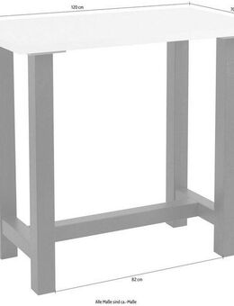 Mäusbacher Bartisch, Gestell in U-Form (Breite 120, 140 oder 160 cm)