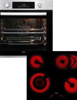 BEKO Backofen-Set BBSM12320XMPEF, mit 1-fach-Teleskopauszug, Pyrolyse-Selbstreinigung