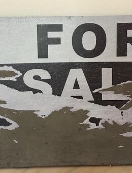 Bild, Motivdruck:“FOR SALE“, auf Faserleichtbeton Maße: 50cmx70cmx4cm - Murr