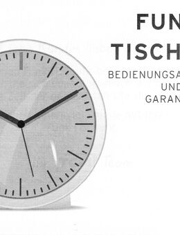 TCM Tischuhr, Kaminuhr, Funkuhr, DCF77, modern, silbergrau, rund - Wesel